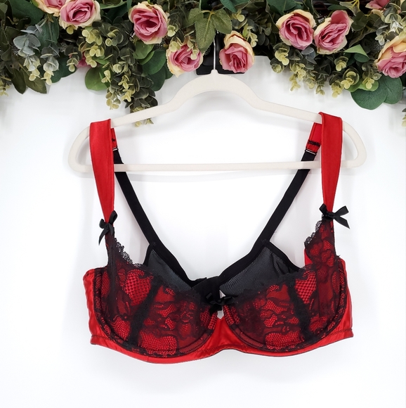 Cacique Intimates & Sleepwear Cacique Red And Black Lightly Lined